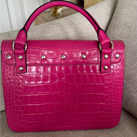 Pink Crocodile Embossed JW Anderson Handbag crossbody new - Picture 3 of 10